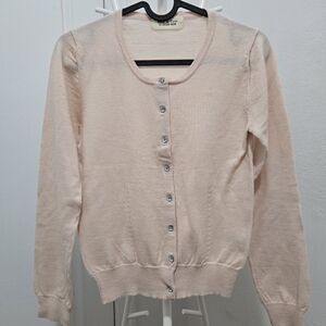 Gemstone Button Cardigan – Light Pink
